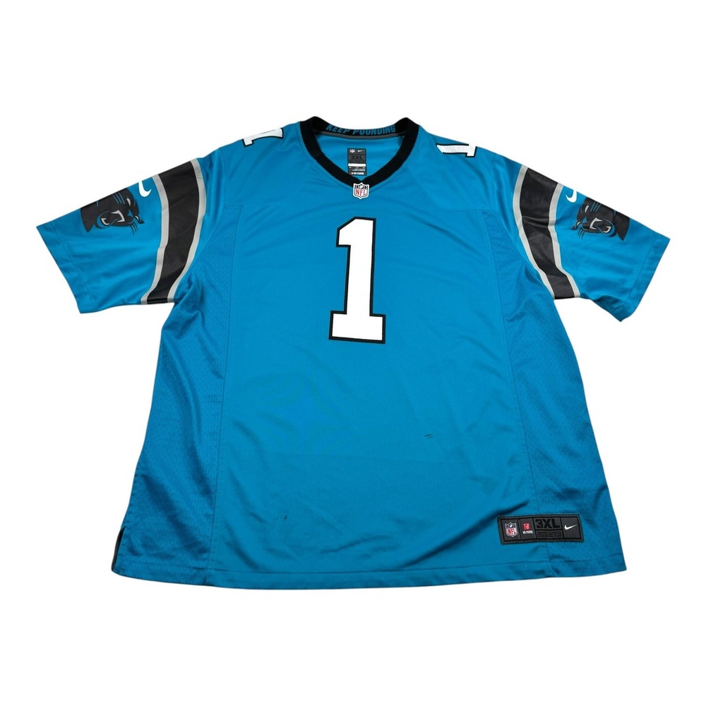 Carolina Panthers Football Jersey Mens 3XL Blue NFL Nike Newton 1 On Field
